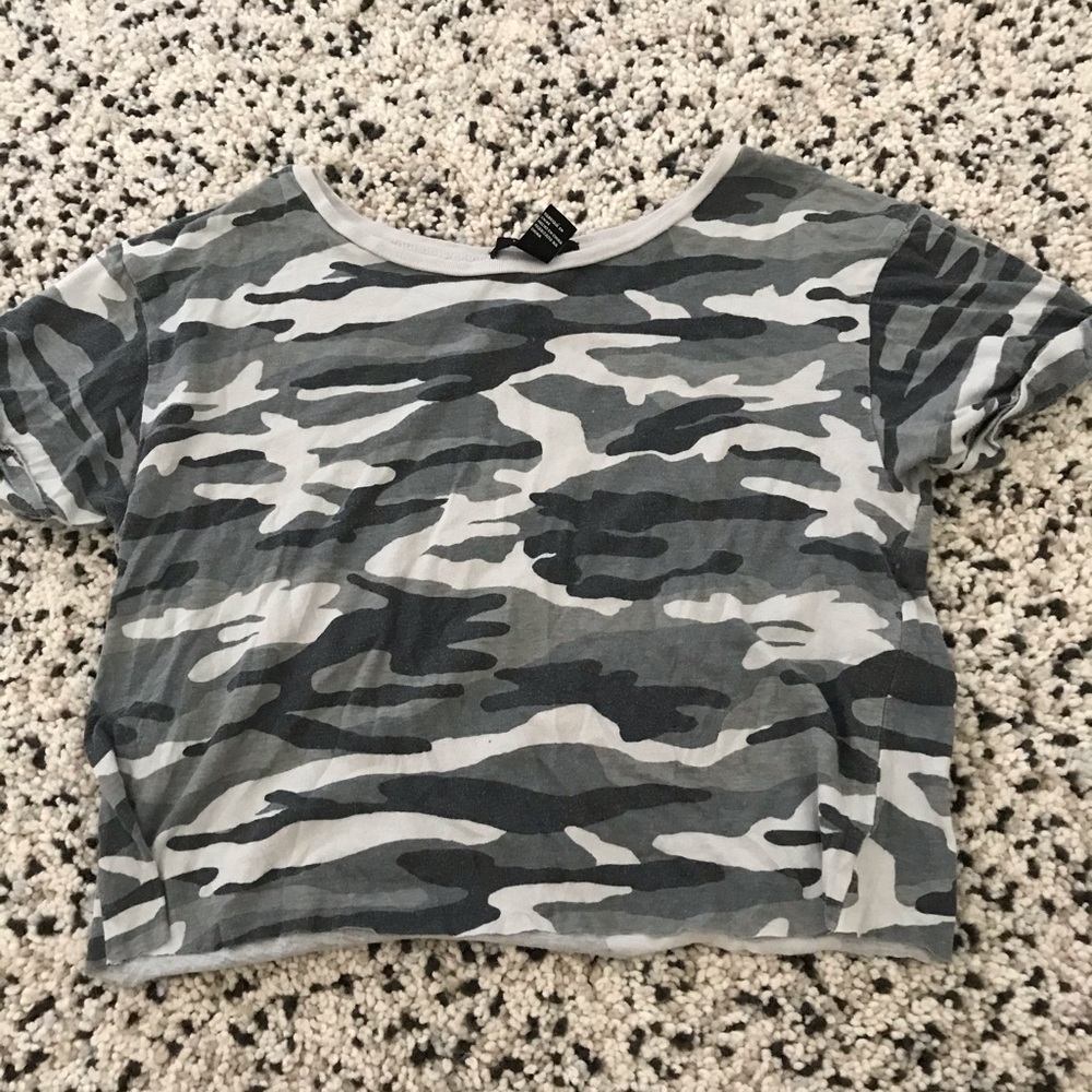 Forever 21 Crop Camo Top